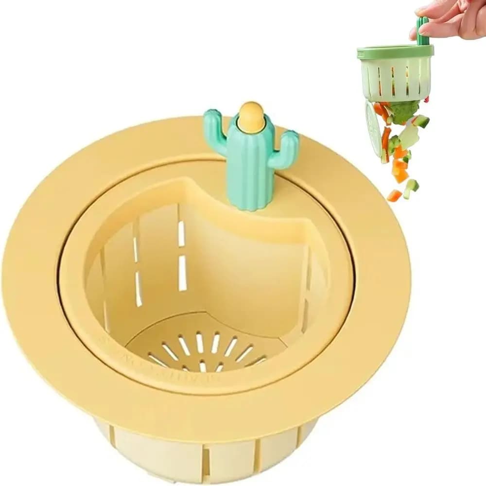 Anti-intasamento Cactus Lavello da cucina Scarico Filtro Catcher rifiuti alimentari Facile pulizia Lavello Cestello di scarico con rondella A prova di perdite