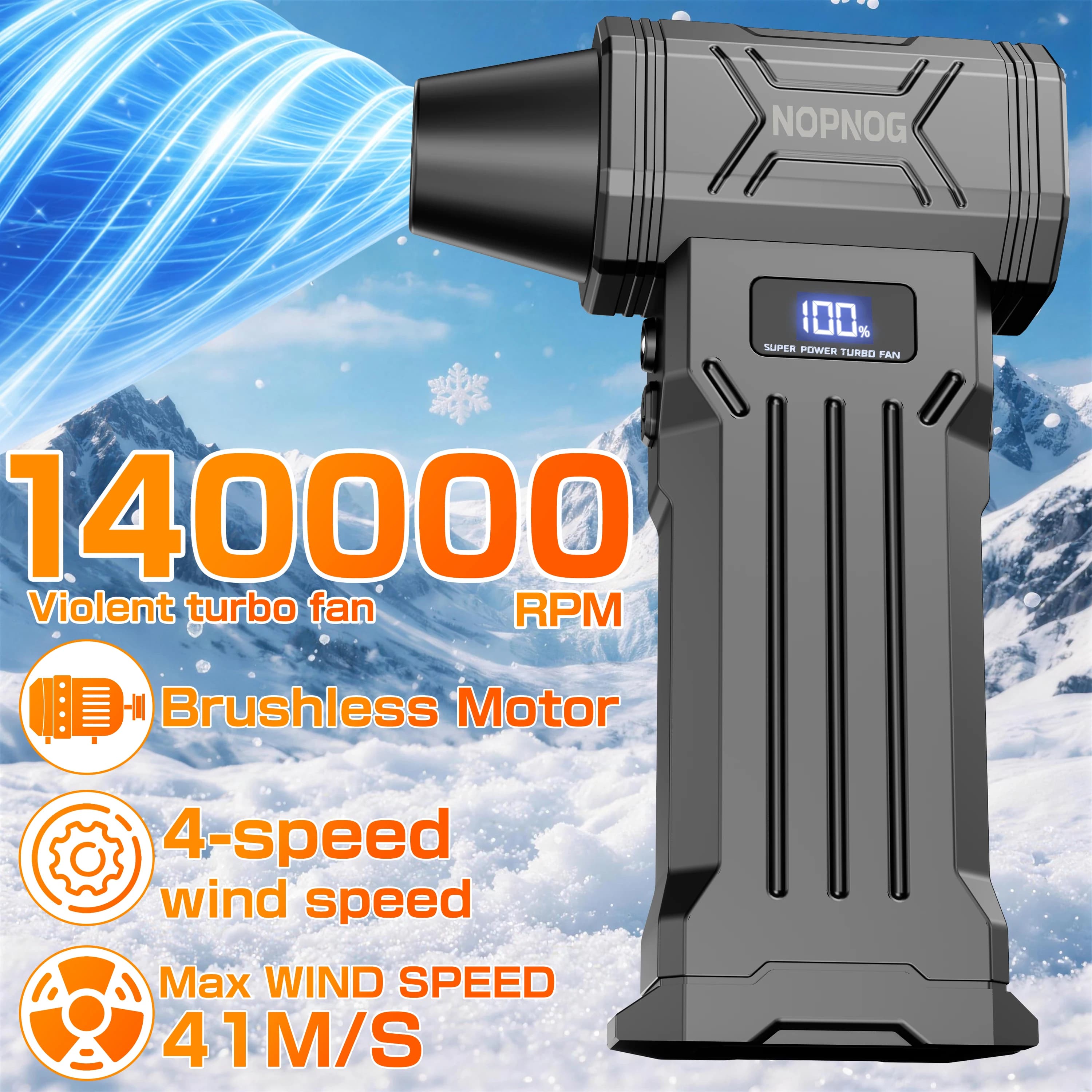 Blower Violent Jet Fan Cleaning Blowing Tool Car Violent Turbo Fan Portable Electric Air Duster Blow Snow Blow And Suction 2in1