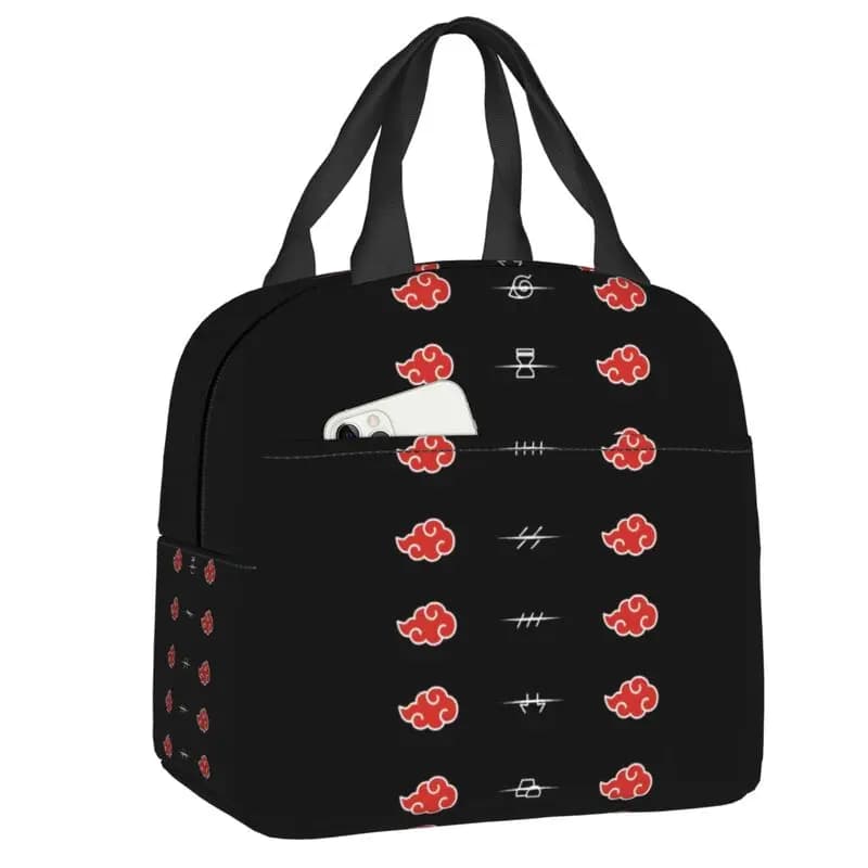 Borsa termica riutilizzabile Akatsuki Cloud Anime Narutos, borsa termica per il pranzo, per donne, bambini, scuola, viaggi, borse per il trasporto di cibo