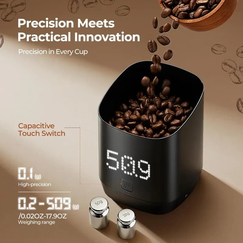 Smart Coffee Weighing Cup Electronic Scale Precise Dosing Rechargeable Portable Espresso Coffee Measuring Cup