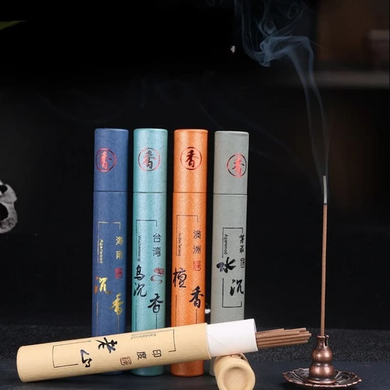 Bastoncini di incenso corti in legno di sandalo Agarwood da 10,5 cm - Fragranza naturale fatta a mano di lunga durata per meditazione, yoga, casa, tempio Zen