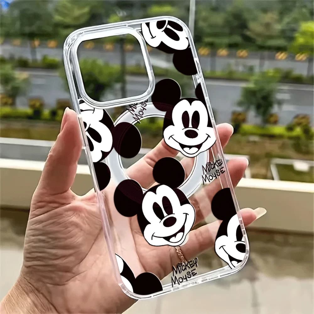Cover per iPhone con Stampa Completa Mickey Mouse per iPhone 17 16 15 14 13 12 11 Pro Max, iPhone 16 15 14 Plus, 17 Air, 17E, 16E - Custodia Antiscivolo