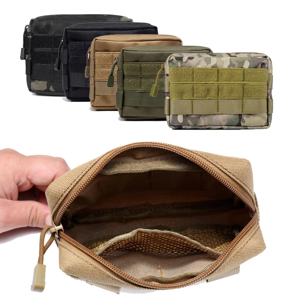 Borsa Tattica Molle EDC da Caccia per Esterni, Marsupio Portamonete e Porta Cellulare, Borsa da Toilette Portatile in Nylon da Uomo