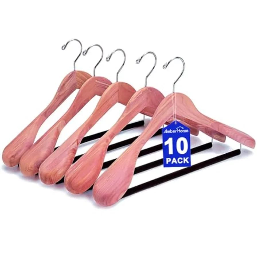 Confezione di appendiabiti in legno di cedro rosso americano per cappotti e abiti, con spalle extra larghe, lisci, di lusso, aromatici e naturali