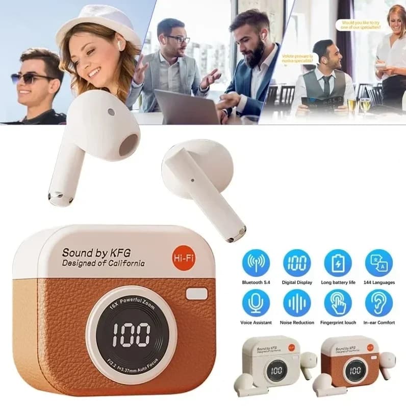 Q86 TWS Wireless Earphone Bluetooth Headphones Sport Stereo Fone Bluetooth Earbuds for Xiaomi Huawei iPhone Retro Camera Style