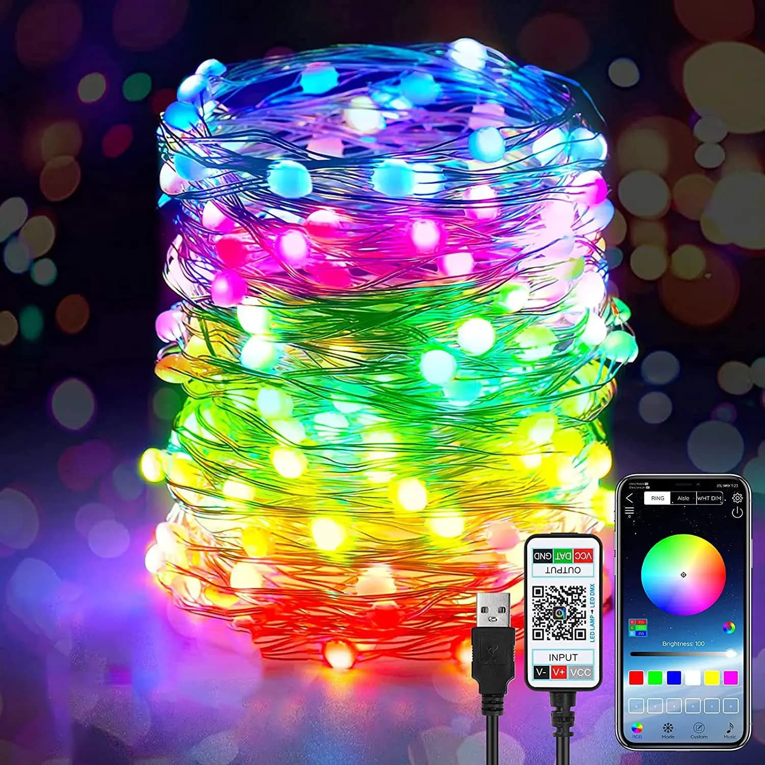 USB LED String Light Smart Garland Bluetooth Control RGB Lamp Waterproof Fairy Light Outdoor Garden Wedding Christmas Decor