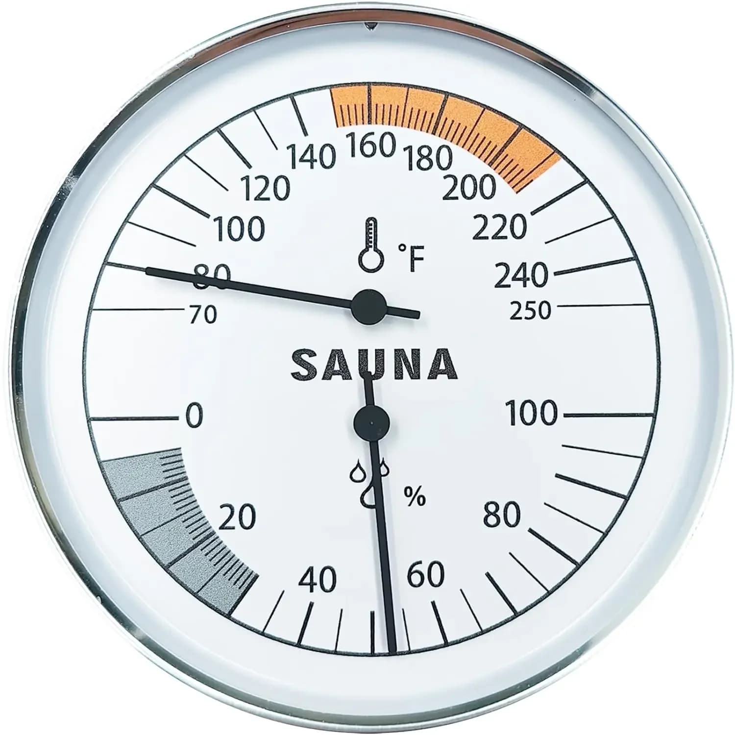 Termometro Analogico per Sauna con Igrometro, Misura la Temperatura da 70 a 250 Gradi ° Termometro e igrometro 0-100%, resistente per uso domestico