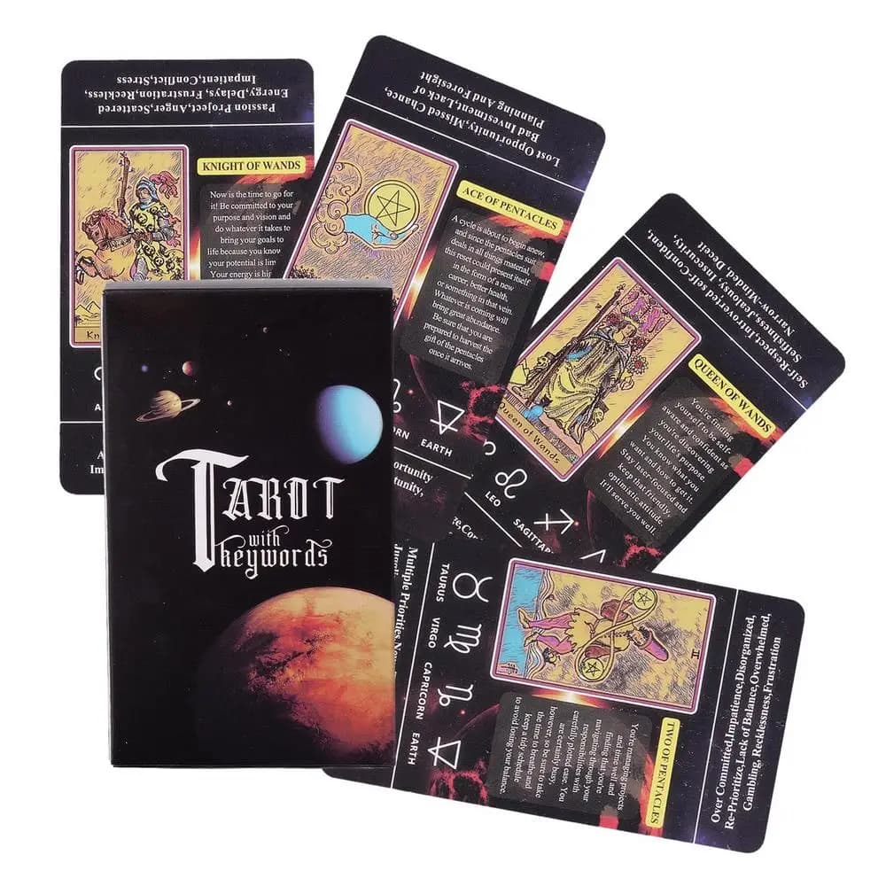 Tarocchi Oracle Cards Tarocchi portatili con mazzo Oracle psicologico Heywords