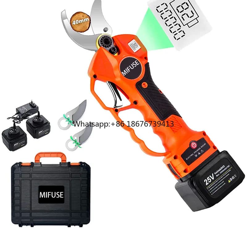 Professional 40mm Battery Electric Scissors, Progressive Power Supply Wireless for Vineyards