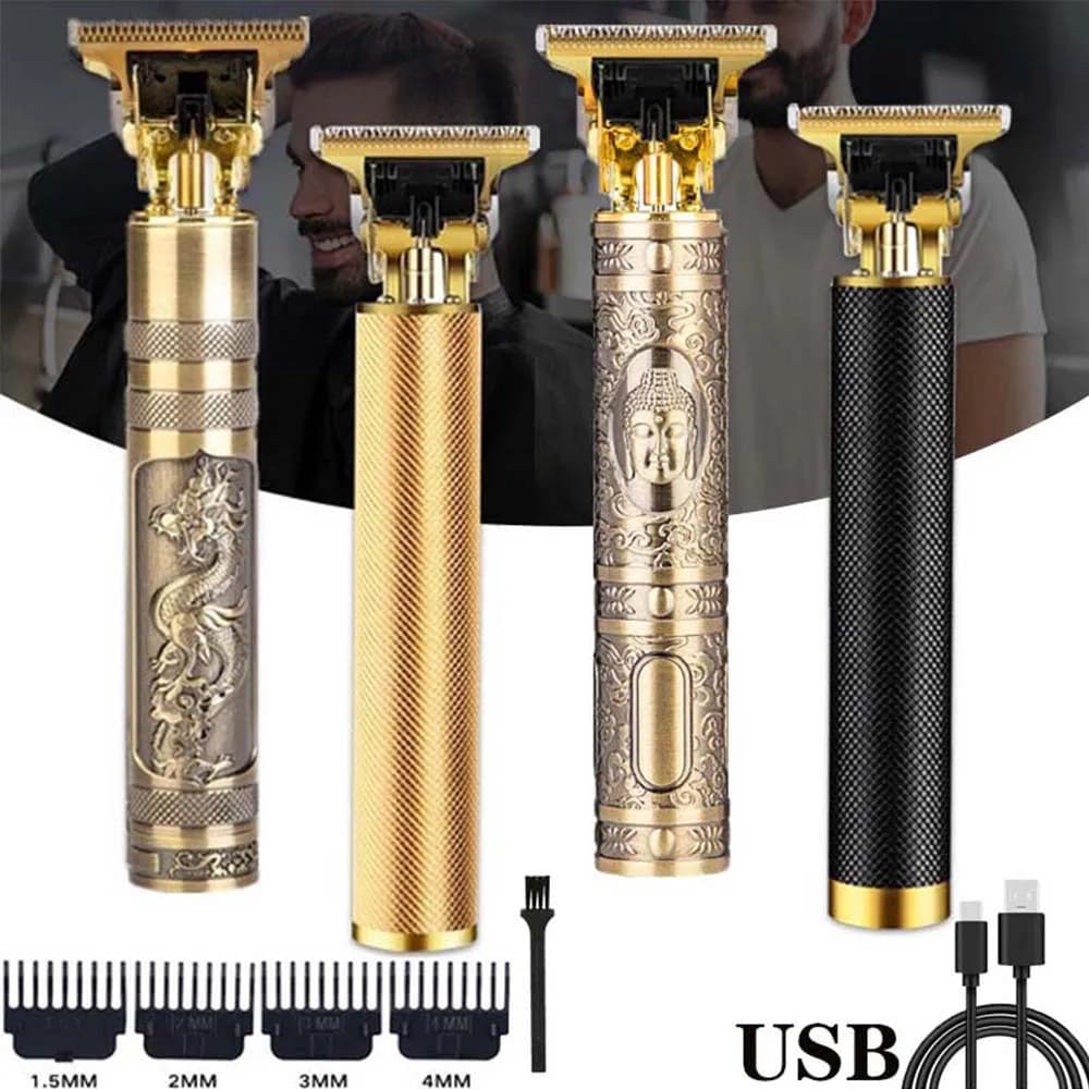 Tagliacapelli ricaricabile USB Barbiere Tagliacapelli elettrico professionale Rasoio Trimmer Barba 0mm Macchina per tagliare i capelli per uomo