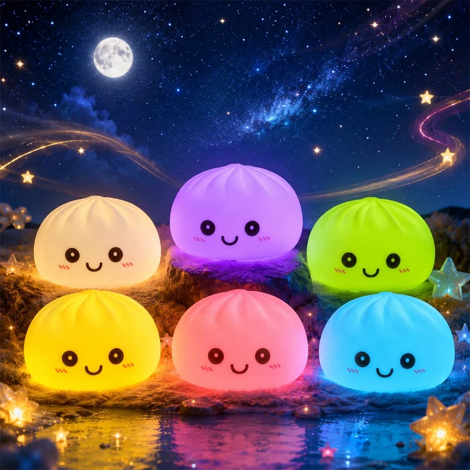 Nuove Luci Notturne a Forma di Raviolo 2026, Ornamento da Scrivania Luminoso, Scatola per Ravioli Luminosa, Luci Kawaii a Forma di Raviolo, Regali