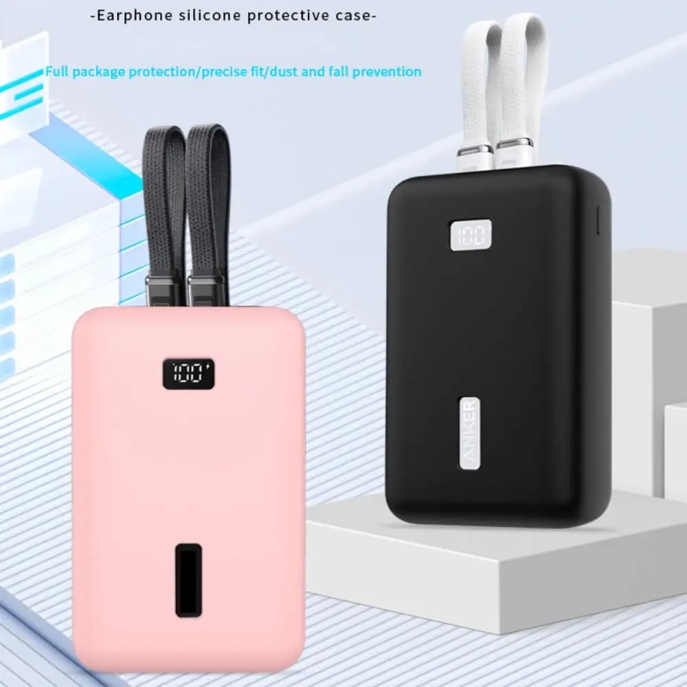 Custodia Protettiva in Silicone per Caricabatterie Portatile a1681, Borsa Organizer Antiurto e Antigoccia Morbida per Anker Zolo 20000mAh 30W