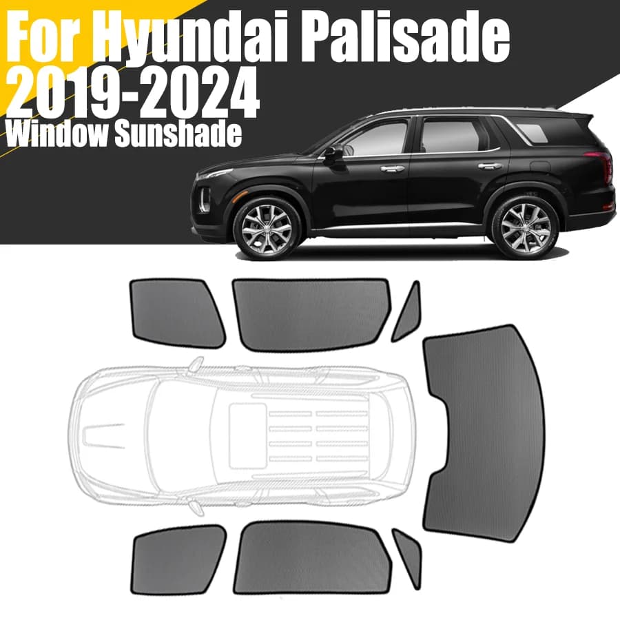 Parasole magnetico personalizzato per finestrino dell'auto per Hyundai Palisade 2019-2024 Tenda in rete per parabrezza anteriore