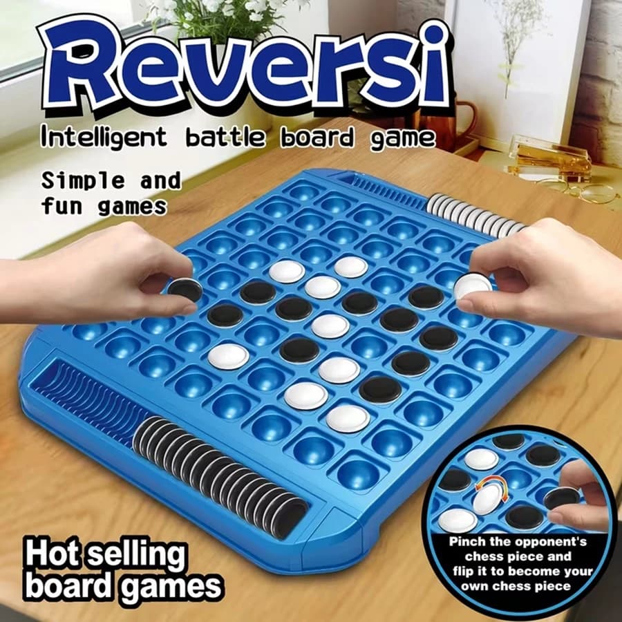 Gioco di scacchi Othello Reversi Flip – Gioco da tavolo strategico portatile con pezzi di stoccaggio, divertente gioco per famiglie, giocattolo notturno per bambini e adulti