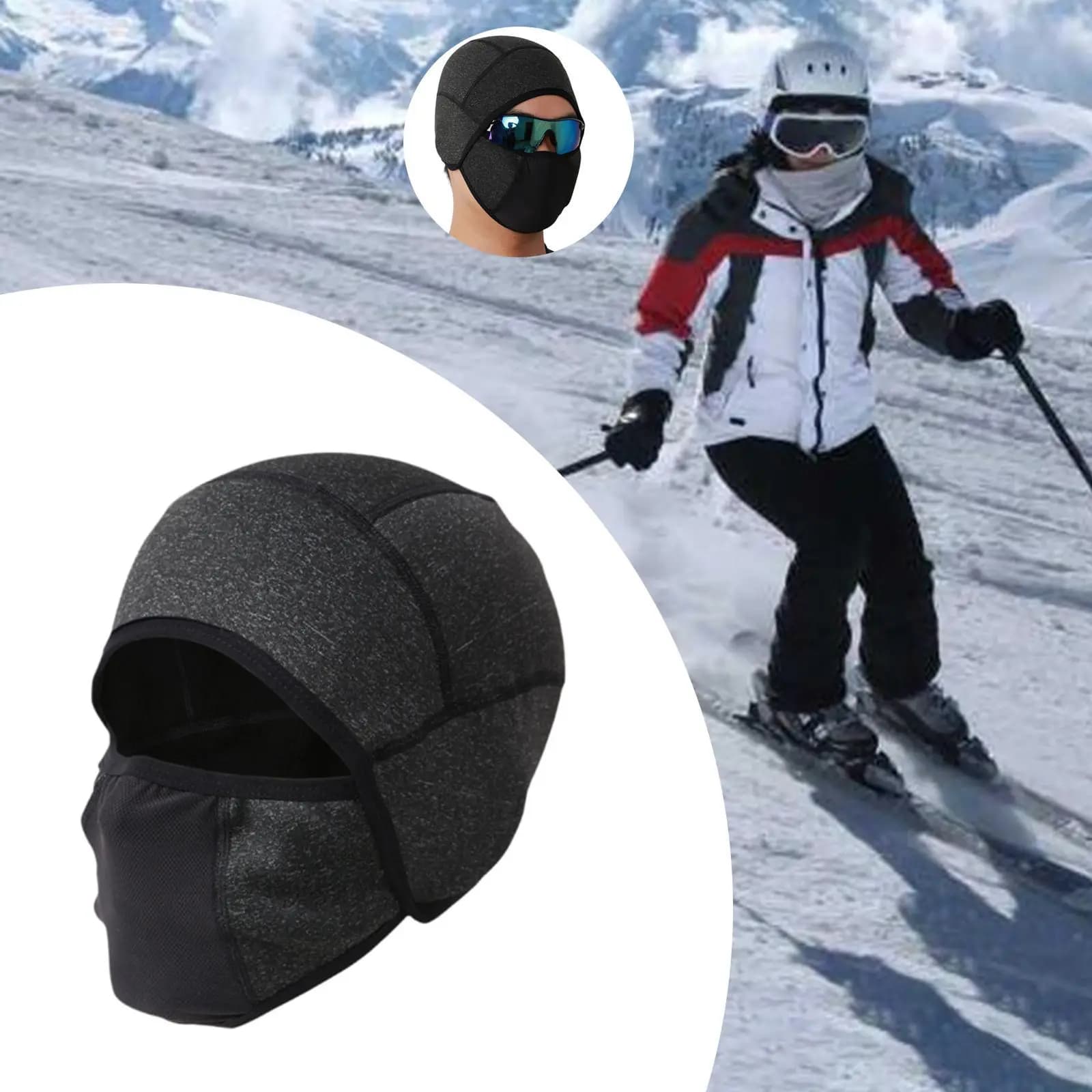 Windproof Cycling Cap Under Helmet Thermal Balaclava Face Mask Breathable Mesh Sweat Wicking for Men Women Winter Rides