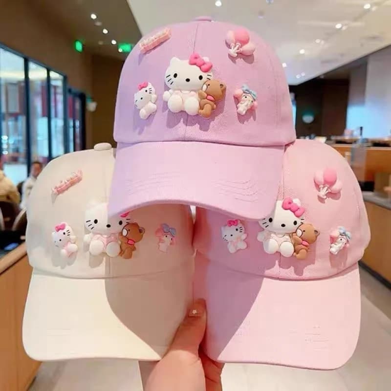 Cappelli per Bambini: Cappellino da Baseball Versatile con Cartone Animato KT Cat per Bambine Primavera/Autunno - Protezione Solare e Ombra per Bambine Piccole