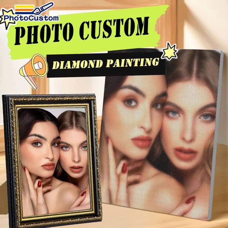 Kit per Pittura Diamante Personalizzata, Foto di Famiglia, Ritratto Personalizzato, Quadro Diamante per Adulti, Artigianato