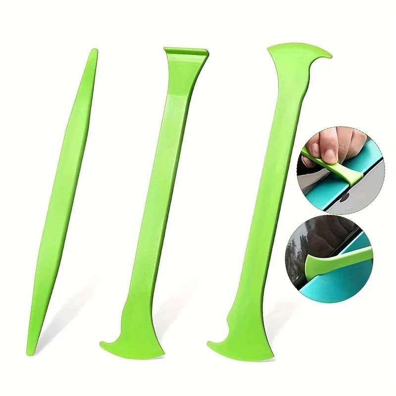 3pcs Car Vinyl Wrap Tool Kit Plastic Felt Edge Vinyl Squeegee Vehicle Window Film Cutter Scraper Decal Applicator Tools