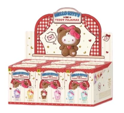 Spot autentico Sanrio Hellokitty Teddy Pigiama Serie Blind Box Zaino in vinile Decorazione pendente Tendenza Giocattolo Regalo di compleanno per bambini