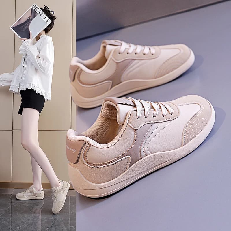 2026 Spring Autumn New Women Flat Casual Shoes, Lightweight Non-Slip Lace Up Sneakers, Fashion Versatile Trainer Shoes