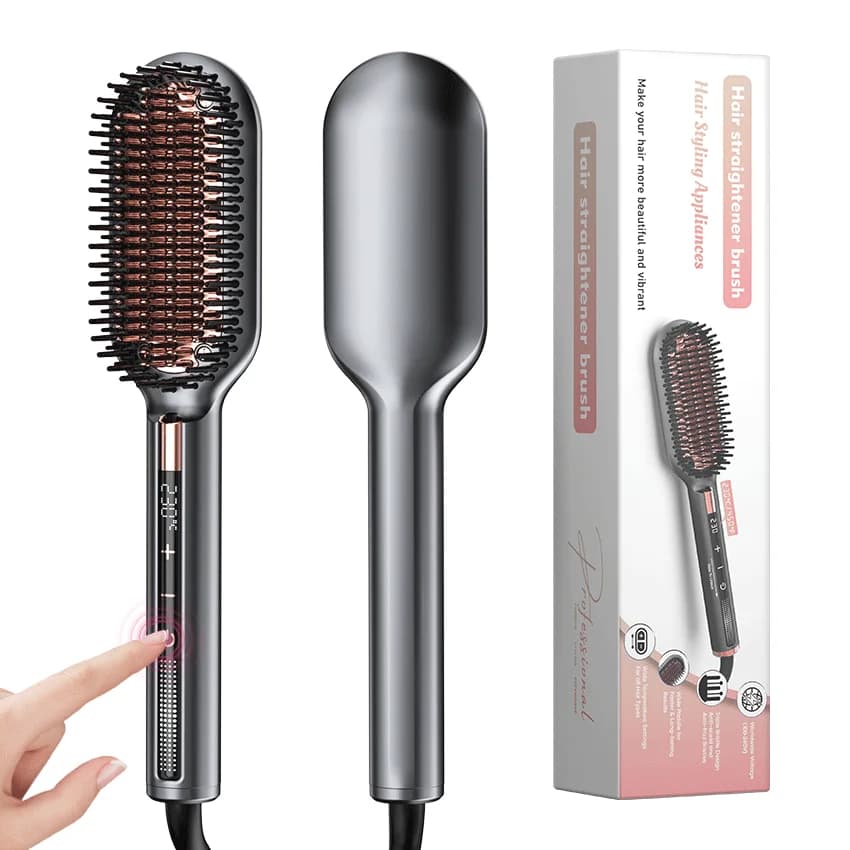 Piastra per capelli elettrica calda Pettine caldo e spazzola per lisciare Apparecchi per lo styling dei capelli Ferro arricciacapelli portatile per la casa