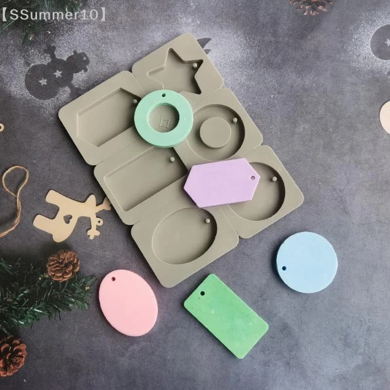 Stampo in silicone a 6 fori a forma di fiore per diffusore di aromi - Pietra decorativa da appendere per candele, sapone e lavoretti fai da te【SS】