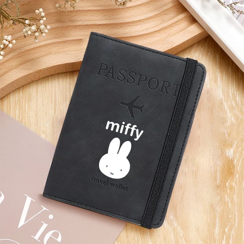 Simpatica custodia per passaporto Miffy, custodia per passaporto da viaggio per donna, accessori per portafoglio, porta passaporto alla moda, regali