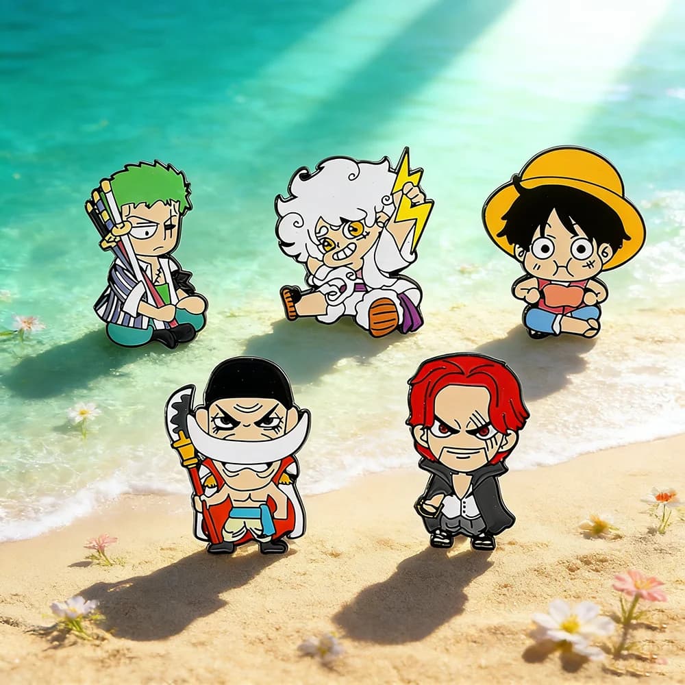 Anime Roronoa Zoro & Monkey D. Luffy Enamel Pin Brooch Cute Metal Badge Jewelry for Backpack And Clothing Festive Gift