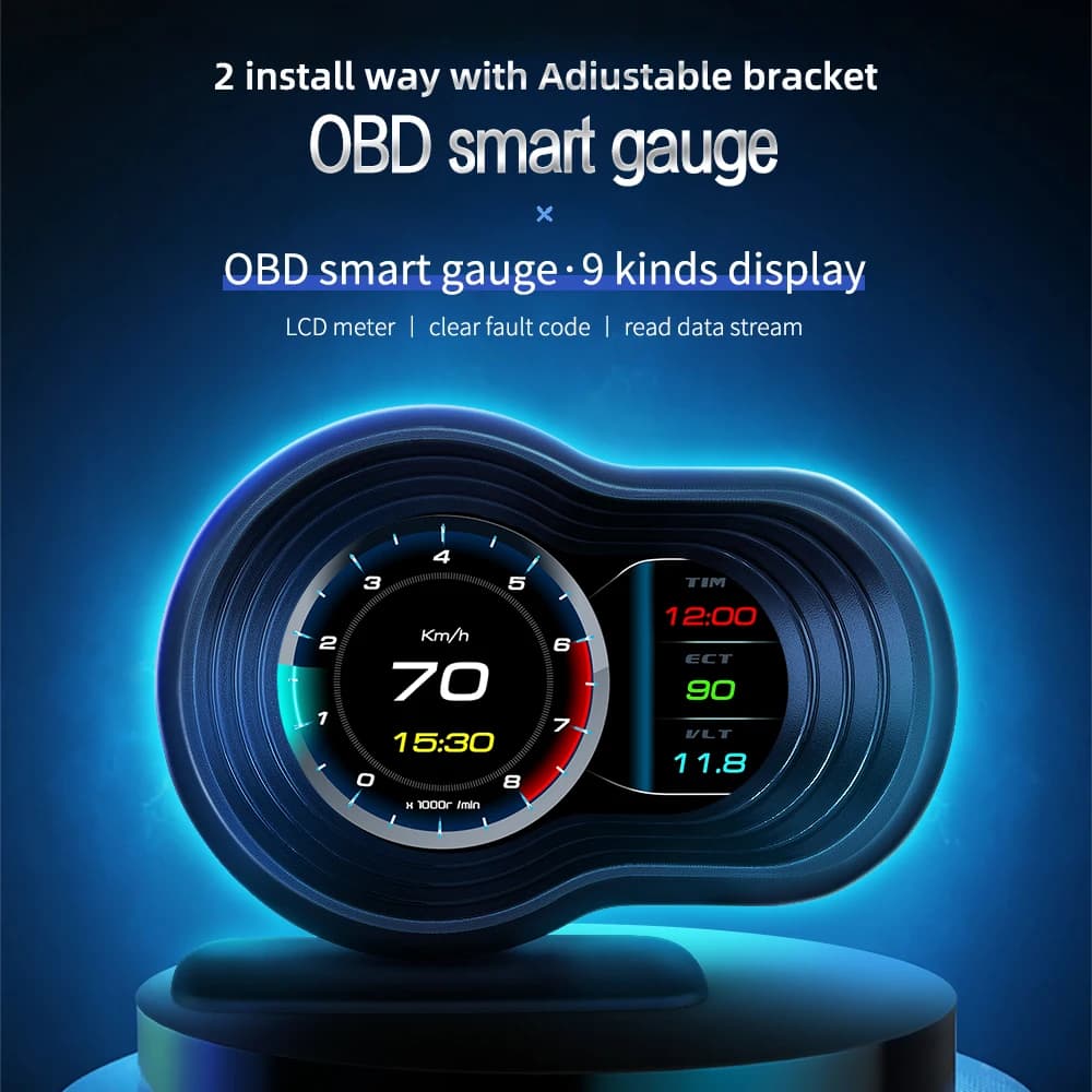 OBD2 Auto HUD F9 OBD Head Up Display Auto Smart Car Computer di bordo Indicatore Tachimetro digitale Temperatura Motore RPM Allarme