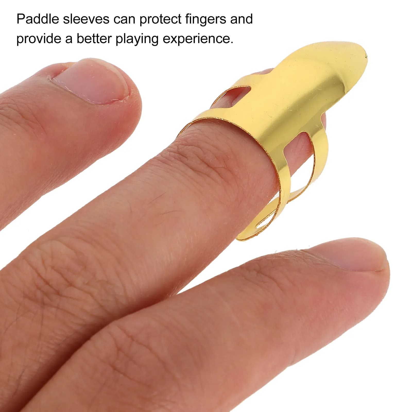 Set di 1 paio di plettri regolabili in metallo per pollice e dita per chitarra, banjo, ukulele - Protezioni comode e riutilizzabili per le dita - Accessori per chitarra