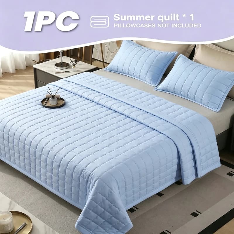 Cooling Summer Quilted Blanket, 1PC Lightweight Breathable Bedspread, Soft Fabric Comfortable,Machine Washable, No Pillowcases