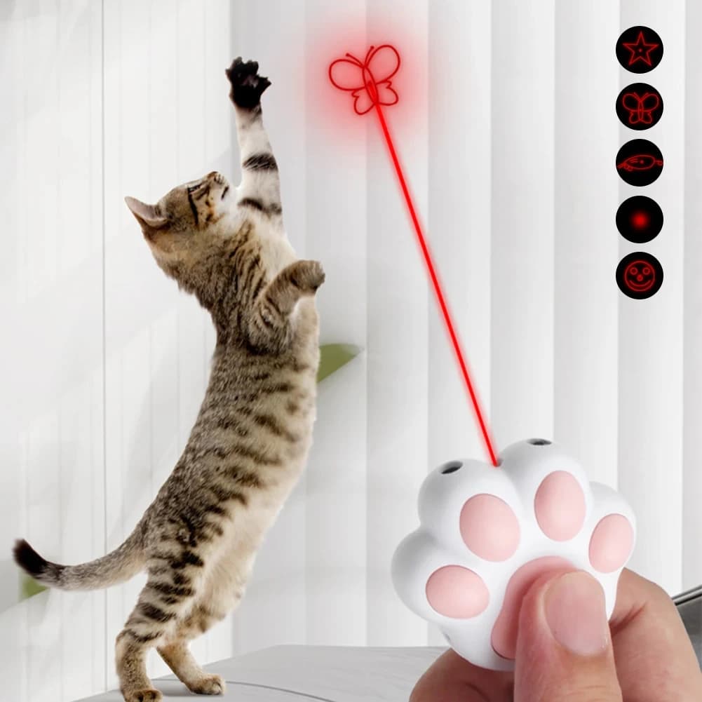 Divertenti giocattoli laser per animali domestici ricaricabili 5 modelli regolabili per cani da compagnia gatti addestramento interattivo per gattini accessori per animali domestici per gatti
