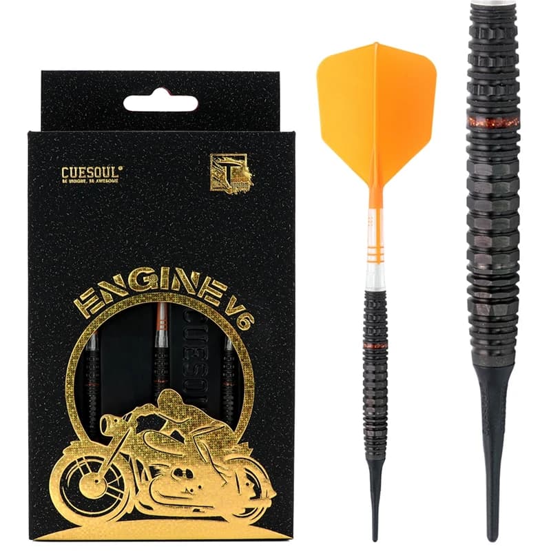 CUESOUL ENGINE V6 Set di freccette al 90% con punta morbida da 18/20 g di tungsteno con vernice ad olio rifinita e unificante volo in CARBONIO ROST T19