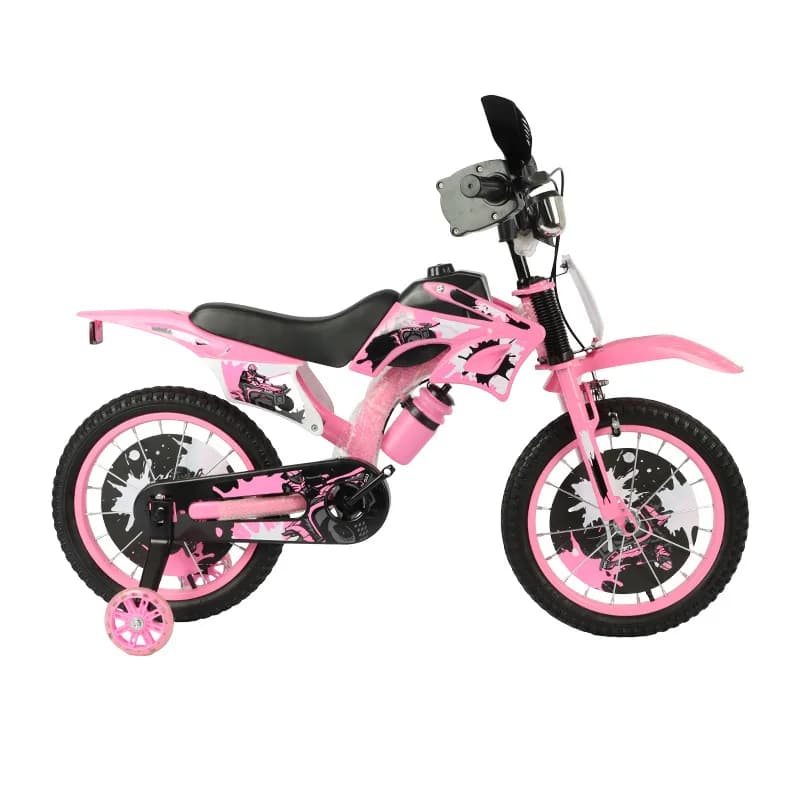 Bicicletta per bambini 3-6 anni con ruote da allenamento Simulazione Moto fuoristrada Design Bicicletta da corsa per bambini per giochi all'aperto