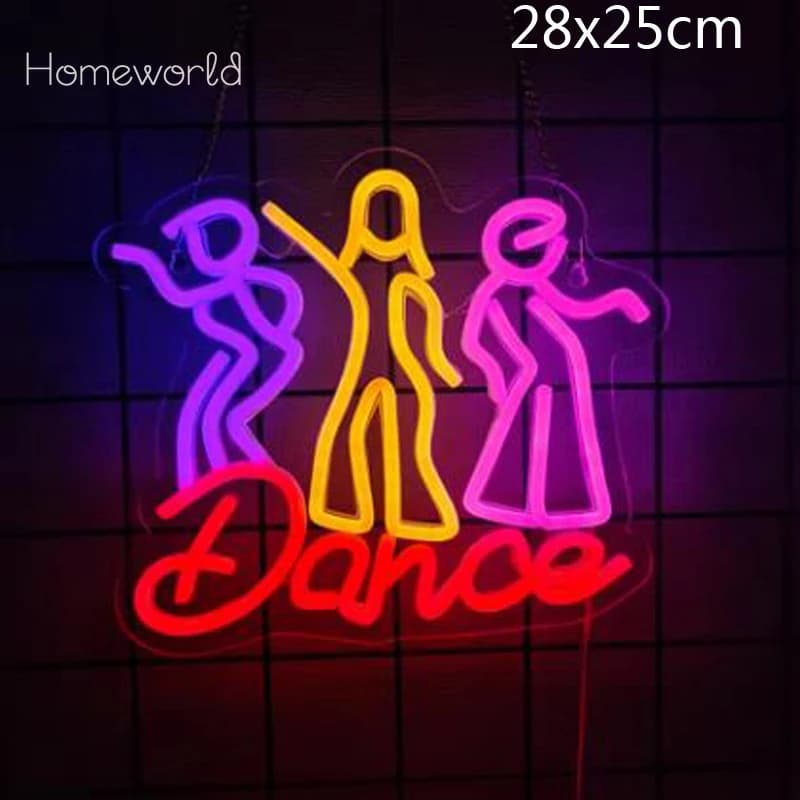 Insegna luminosa al neon a LED per danza USB utilizzata per la sala da ballo Academy Room Club Balletto Aula Camera da letto Regali per decorazioni per feste di compleanno