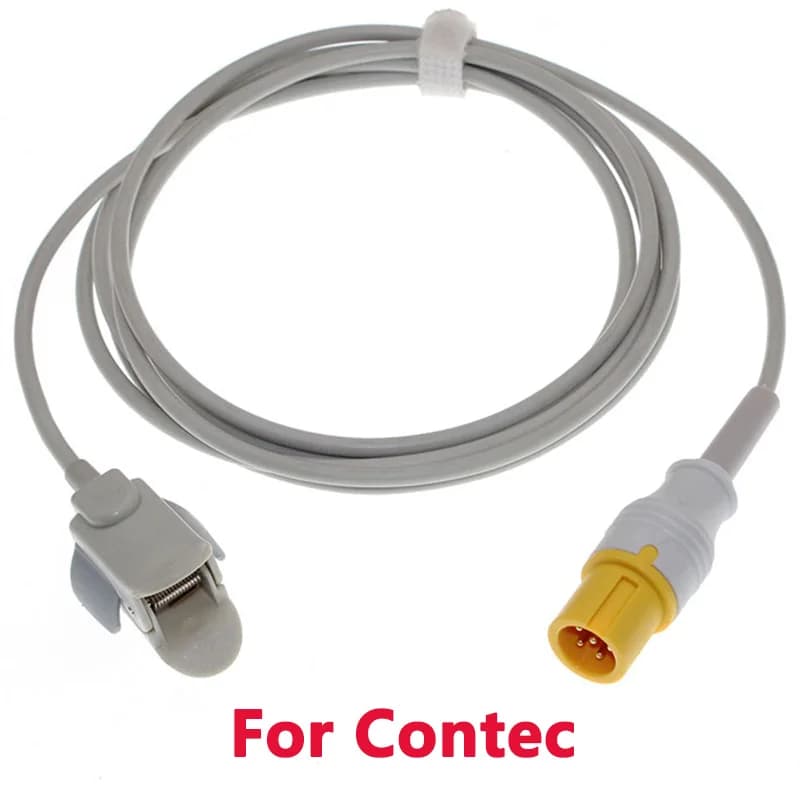 Compatibile Contec monitor paziente sensore SpO2 riutilizzabile cavo di ossigeno nel sangue a 6pin 3m, per adulti/bambini/neonato/dito/orecchio/animale