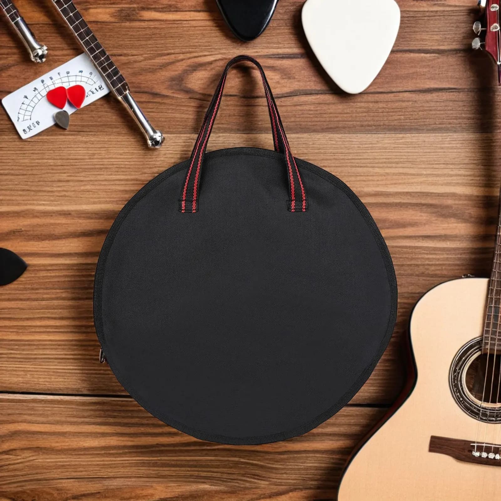 Borsa per il trasporto di tamburi muto in tessuto Oxford impermeabile, imbottita, per pad da pratica, custodia protettiva grande per accessori e bacchette