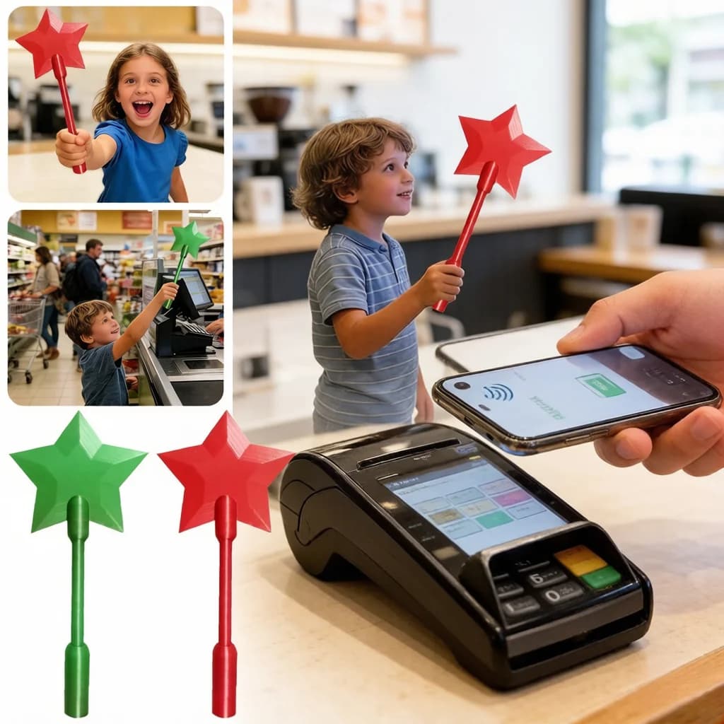 Nuovo Bastone di Pagamento 3D Stampato 2026 a Forma di Stella a Cinque Punte, Porta Carte NFC, Bastone a Forma di Stella per Uso Quotidiano