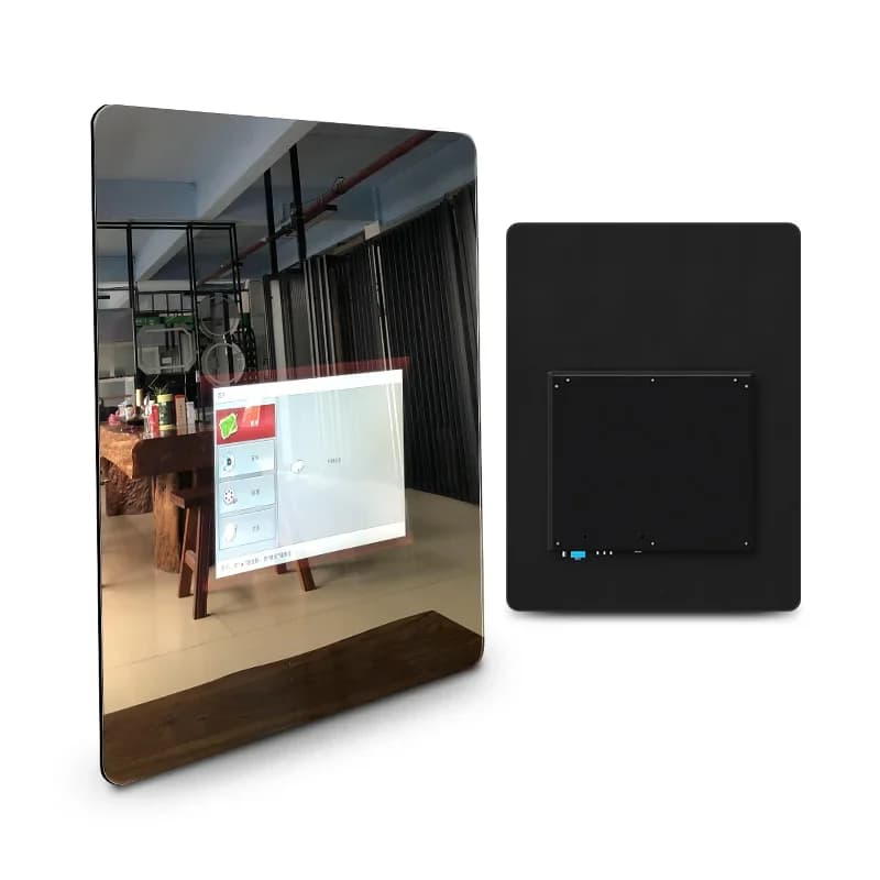 y Nuovo Arriva Europa Americano Specchio da bagno intelligente con touch screen da 21,5 pollici Dimmer Specchio magico TV per il bagno immobiliare