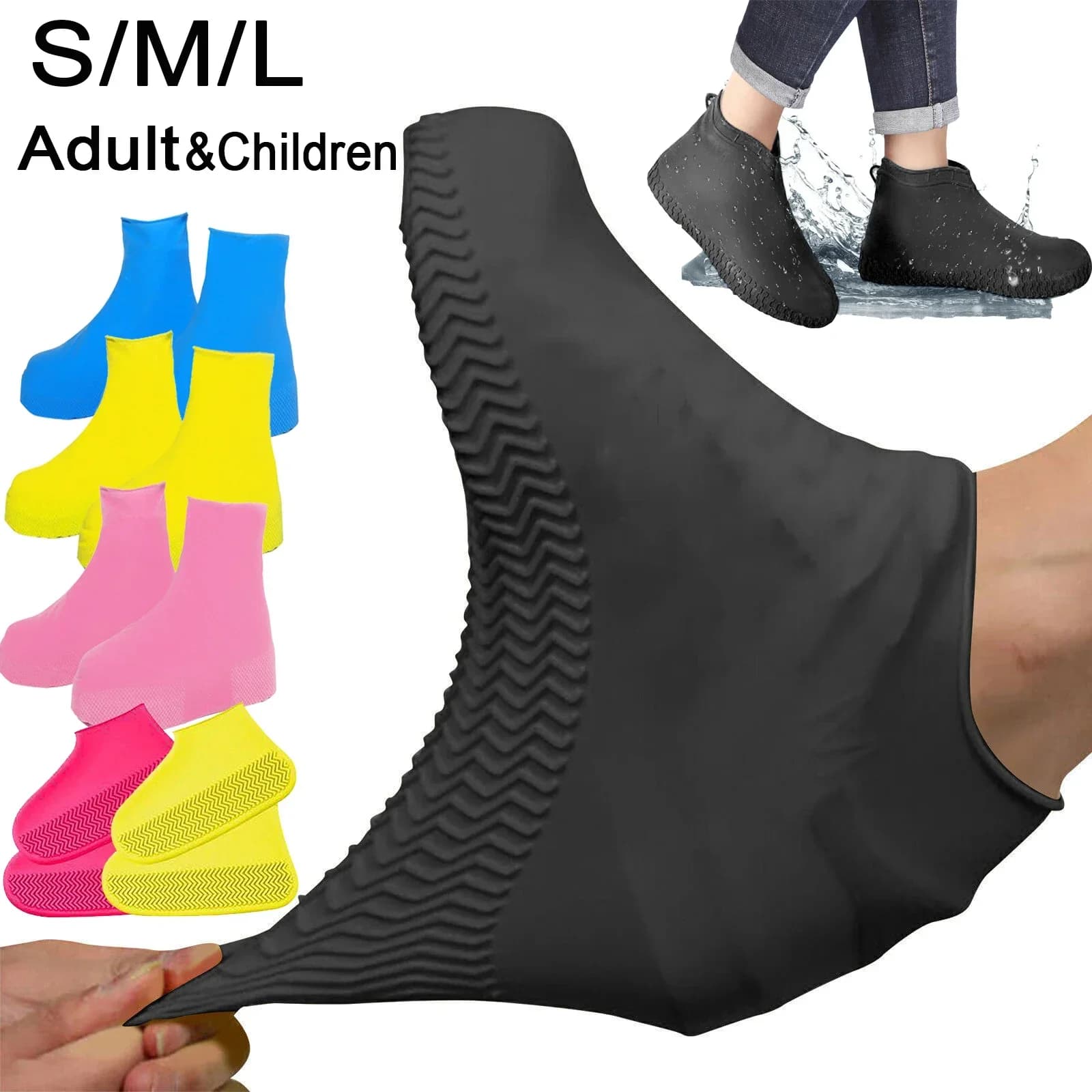 Waterproof Shoe Covers Silicone Anti-slip Rain Boots Unisex Gymnastics Shoe Protector for Outdoor Rain Day Covers