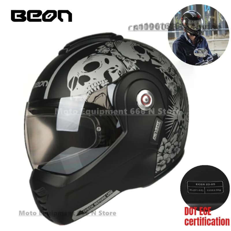 BEON casco moto ribaltabile posteriore caschi moto integrali da donna da uomo certificazione europea ECE casco moto