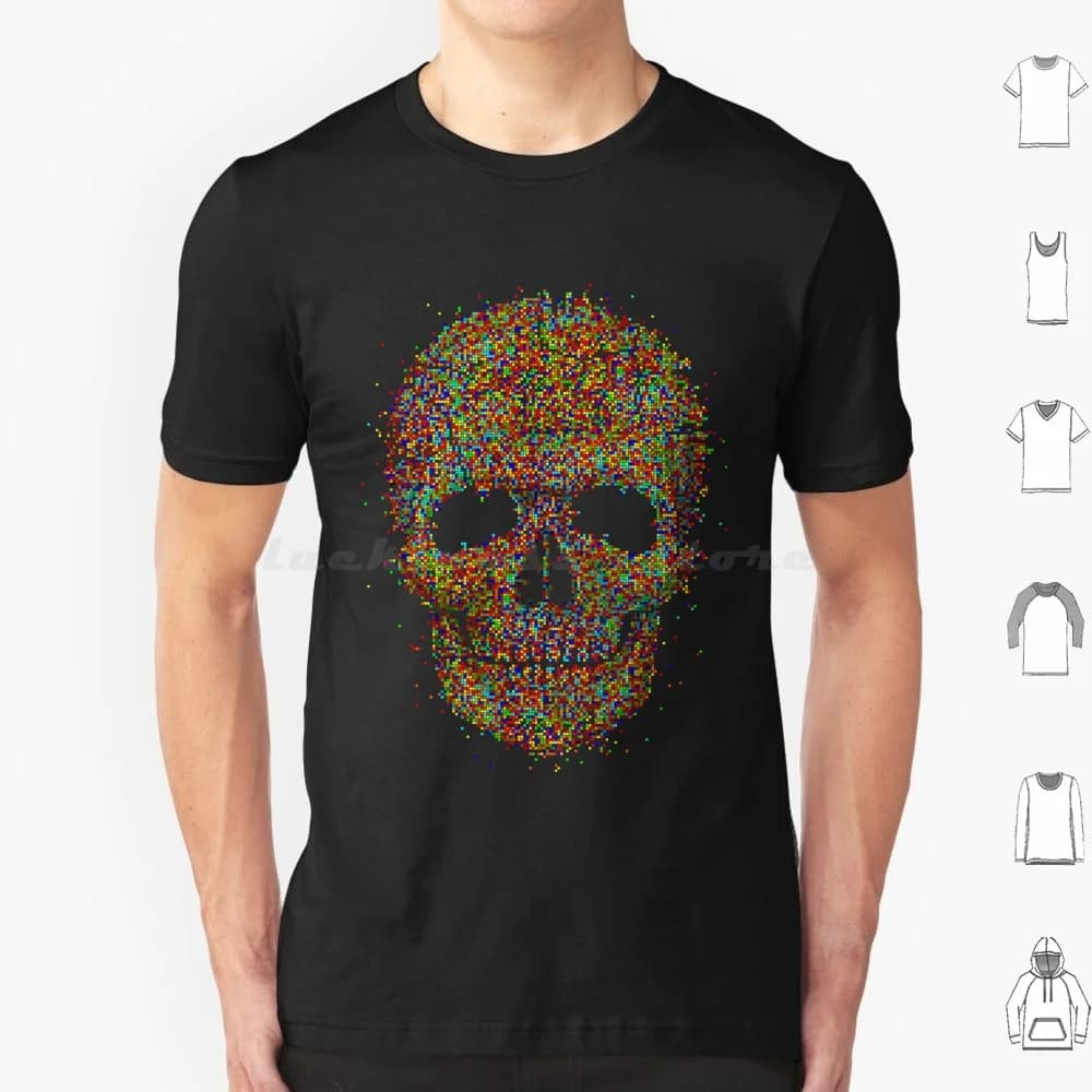 Teschio acido T Shirt in cotone Uomo Donna Stampa fai da te Teschio acido Colori Vita Suoni in vinile Artista Club Deejay Deep House Dj Dnb