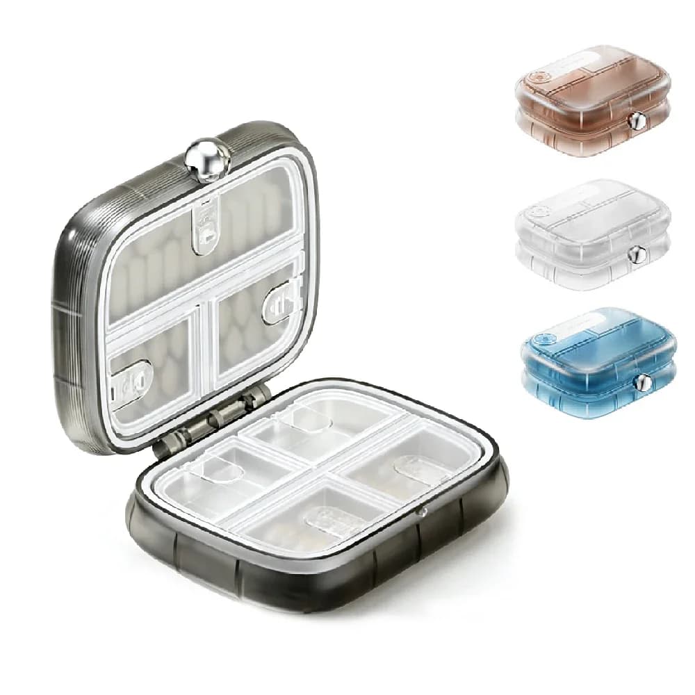 7 Grids Portable Weekly Pill Organizer, Waterproof Tablet Dispenser Medicine Storage Case for Pills, Vitamins & Supplements