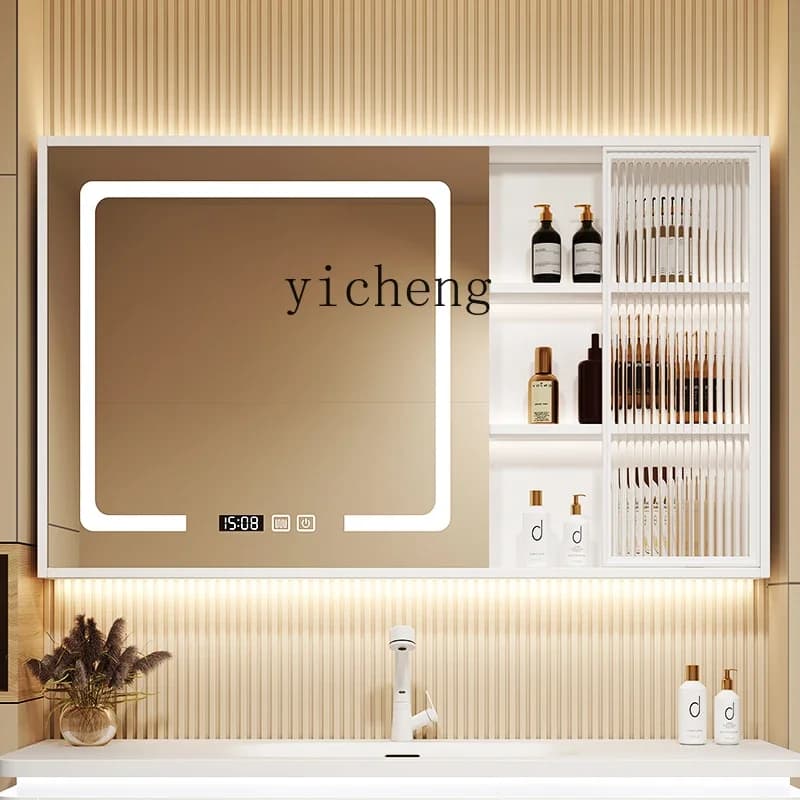 Armadietto da bagno intelligente Armadietto a specchio Specchio da bagno indipendente a parete Specchio portaoggetti da parete