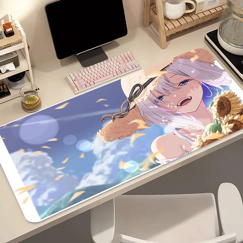 Tappetino per mouse Anime Accessori da gioco Mousepad Gamer PC Completo Computer Hololive Amane Kanata Tappetino per tastiera Tappetino da scrivania Varmilo Tavolo