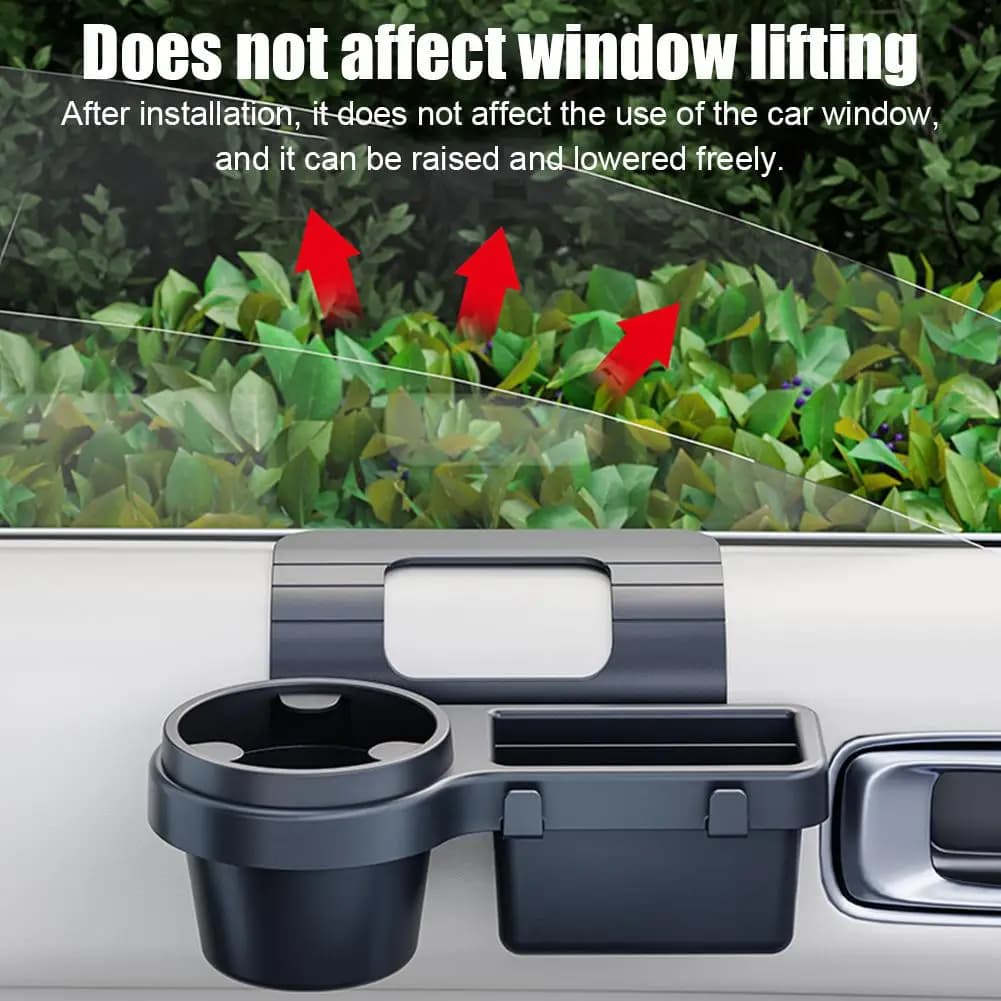 Car Glass Holders Window Bottle Holder Phone Holder Key Organizer with Double Hanger Hooks and Charging Door Accessories