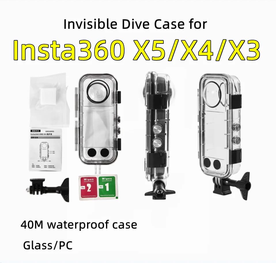 Invisible Case for Insta360 X3 X4 X5 Waterproof Housing Cover for Insta 360 X4 Camera Case Underwater 40M Dive Shell Accessories