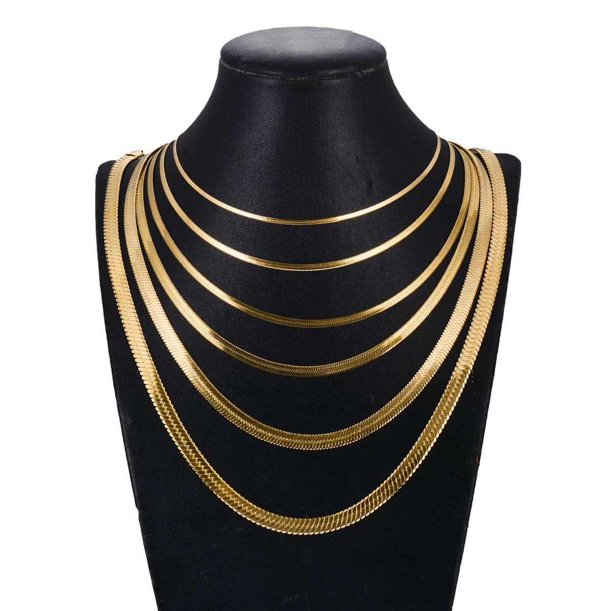1Piece Width 2mm/3mm/4mm/5mm/6mm 316L Stainless Steel Flat Herringbone Snake Chain Necklace Jewelry for Men Women Not Allergic