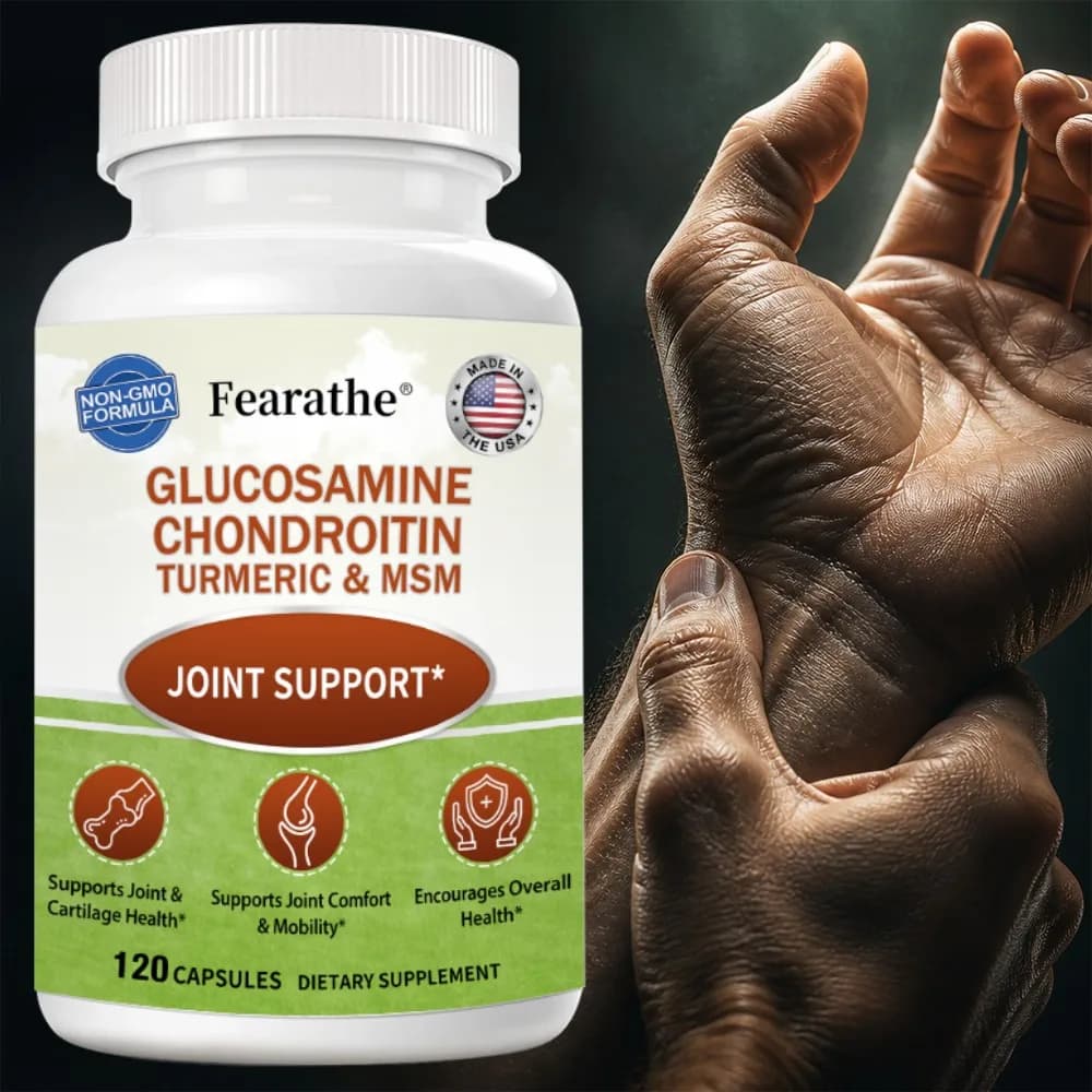 Glucosamine Chondroitin MSM - Joint Support Supplement, Triple Strength Vitamin, Relieve Joint Discomfort, 120 Capsules