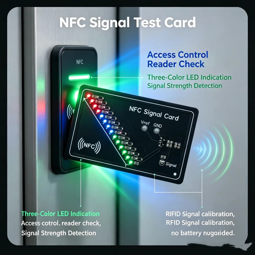 Smart RFID NFC Signal Testing Card Module 13.56MHz Frequency Nfc Card Encrypted Programmer Reader 3 Color LED Light Display